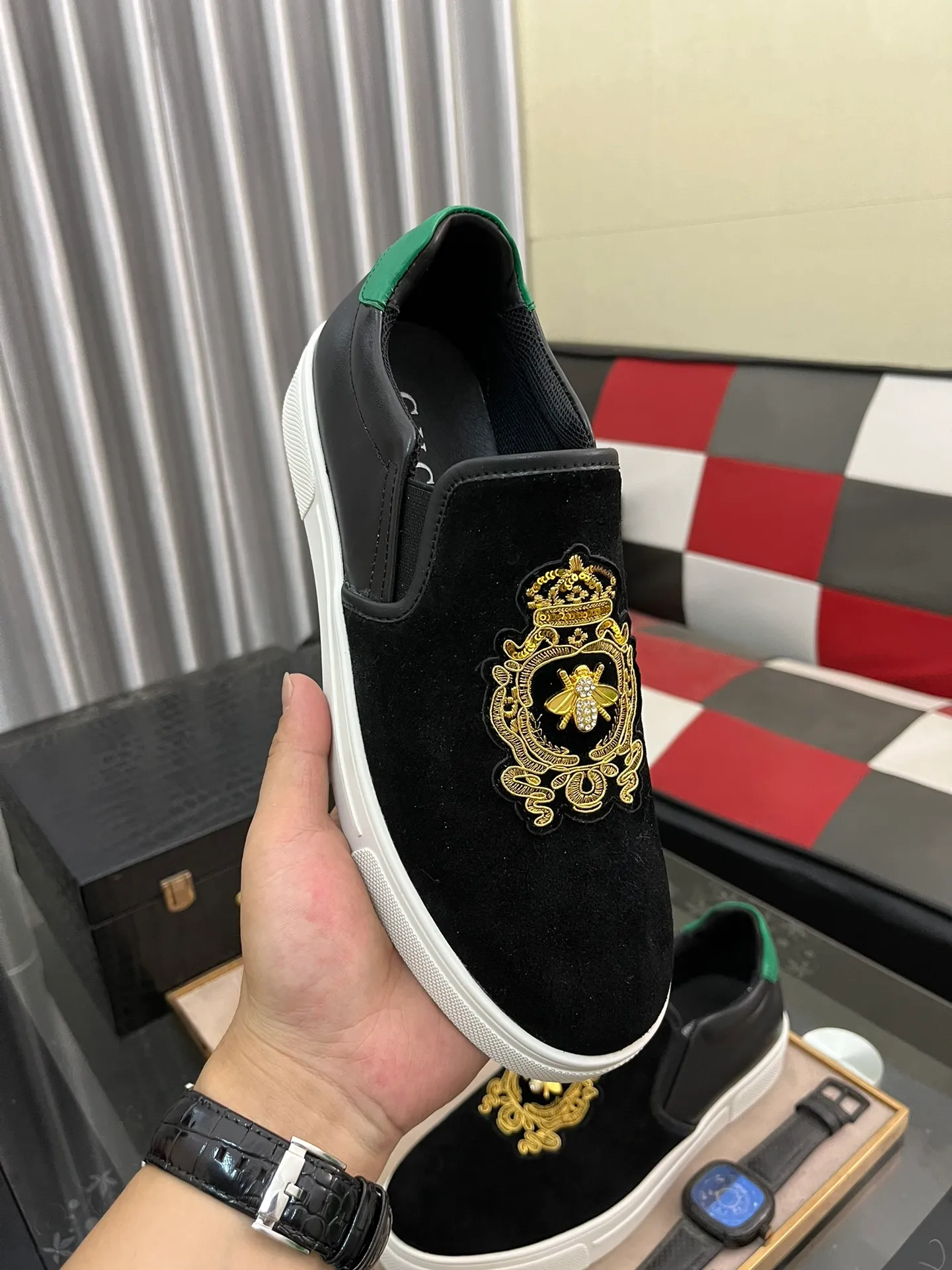 Men's Men's Shoes💰360⌚️⌚️《GUCCI》The latest hot-selling casual shoes, top brand [seduce] luxury~purchase, top~quality. Products sold at the counter [Qiang] The original fabric adopts 3D embroidery technology ➕ Comfortable sheepskin lining, available in 38-443️⃣ styles